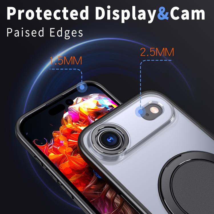 For iPhone 17 Air Kalebol 360-degree Rotating MagSafe Magnetic Holder Phone Case(Black) - iPhone 17 Air Cases by Kalebol | Online Shopping UK | buy2fix