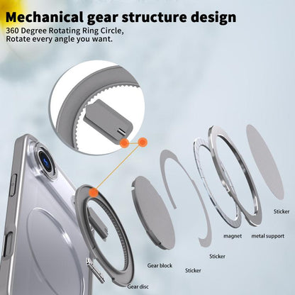 For iPhone Air Kalebol 360-degree Rotating MagSafe Magnetic Holder Phone Case(Titanium Grey) - iPhone Air Cases by Kalebol | Online Shopping UK | buy2fix