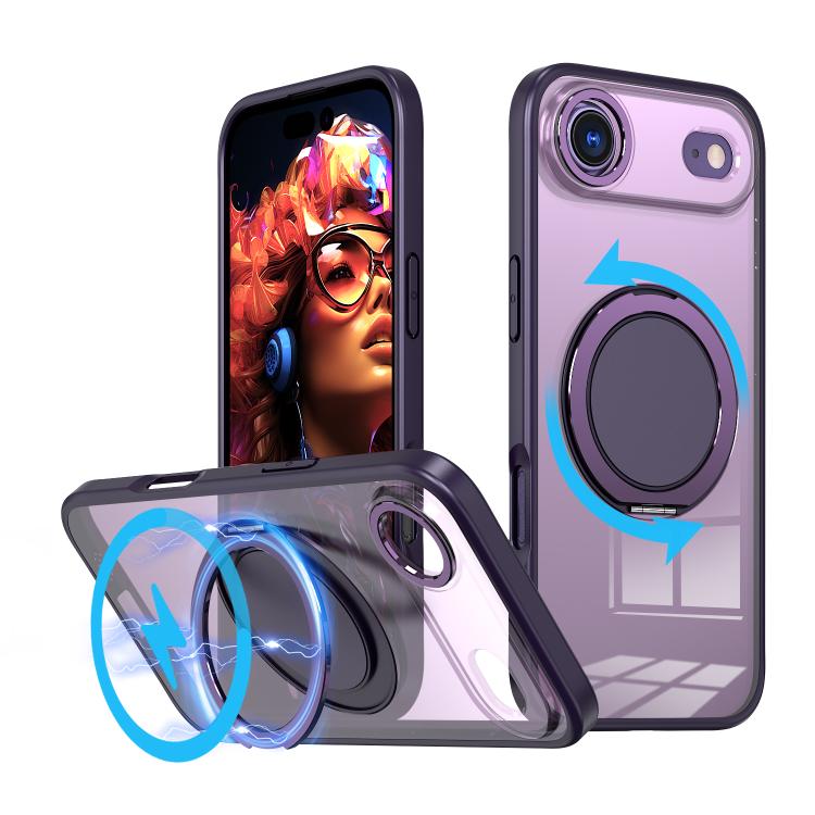 For iPhone Air Kalebol 360-degree Rotating MagSafe Magnetic Holder Phone Case(Purple) - iPhone Air Cases by Kalebol | Online Shopping UK | buy2fix