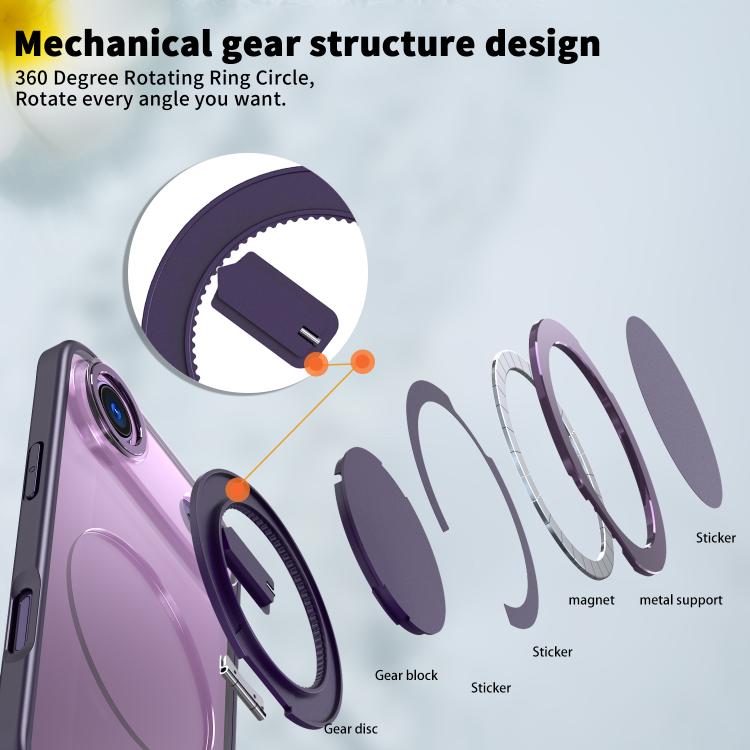 For iPhone Air Kalebol 360-degree Rotating MagSafe Magnetic Holder Phone Case(Purple) - iPhone Air Cases by Kalebol | Online Shopping UK | buy2fix