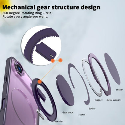 For iPhone Air Kalebol 360-degree Rotating MagSafe Magnetic Holder Phone Case(Purple) - iPhone Air Cases by Kalebol | Online Shopping UK | buy2fix