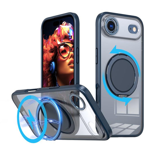 For iPhone Air Kalebol 360-degree Rotating MagSafe Magnetic Holder Phone Case(Blue) - iPhone Air Cases by Kalebol | Online Shopping UK | buy2fix