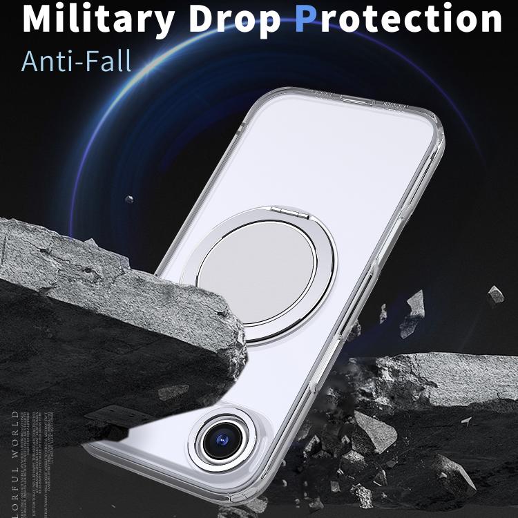 For iPhone Air Kalebol 360-degree Rotating MagSafe Magnetic Holder Phone Case(Transparent) - iPhone Air Cases by Kalebol | Online Shopping UK | buy2fix