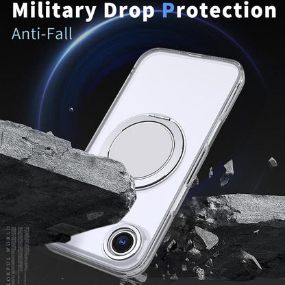 For iPhone Air Kalebol 360-degree Rotating MagSafe Magnetic Holder Phone Case(Transparent) - iPhone Air Cases by Kalebol | Online Shopping UK | buy2fix