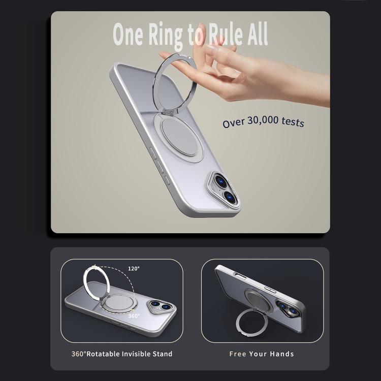 For iPhone 16 Plus Kalebol 360-degree Rotating MagSafe Magnetic Holder Phone Case(Titanium Grey) - iPhone 16 Plus Cases by Kalebol | Online Shopping UK | buy2fix
