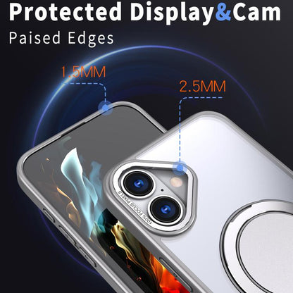 For iPhone 16 Plus Kalebol 360-degree Rotating MagSafe Magnetic Holder Phone Case(Titanium Grey) - iPhone 16 Plus Cases by Kalebol | Online Shopping UK | buy2fix