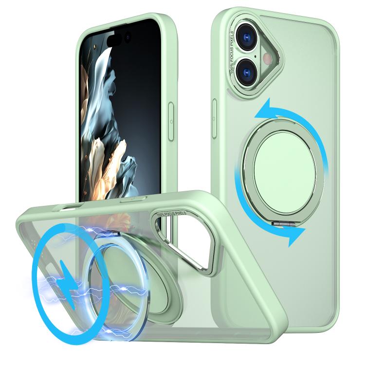 For iPhone 16 Plus Kalebol 360-degree Rotating MagSafe Magnetic Holder Phone Case(Avocado Green) - iPhone 16 Plus Cases by Kalebol | Online Shopping UK | buy2fix