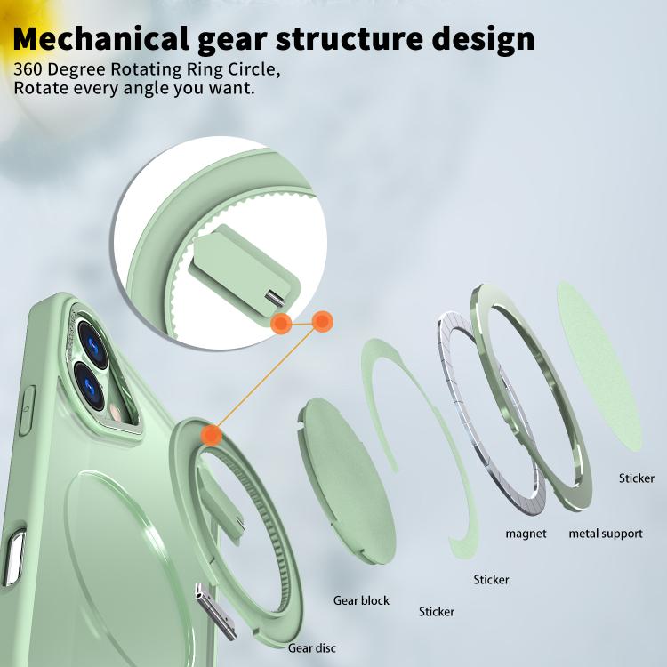 For iPhone 16 Plus Kalebol 360-degree Rotating MagSafe Magnetic Holder Phone Case(Avocado Green) - iPhone 16 Plus Cases by Kalebol | Online Shopping UK | buy2fix