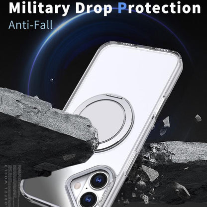 For iPhone 16 Plus Kalebol 360-degree Rotating MagSafe Magnetic Holder Phone Case(Transparent) - iPhone 16 Plus Cases by Kalebol | Online Shopping UK | buy2fix