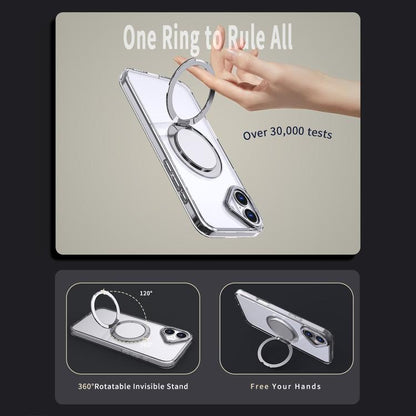 For iPhone 16 Plus Kalebol 360-degree Rotating MagSafe Magnetic Holder Phone Case(Transparent) - iPhone 16 Plus Cases by Kalebol | Online Shopping UK | buy2fix