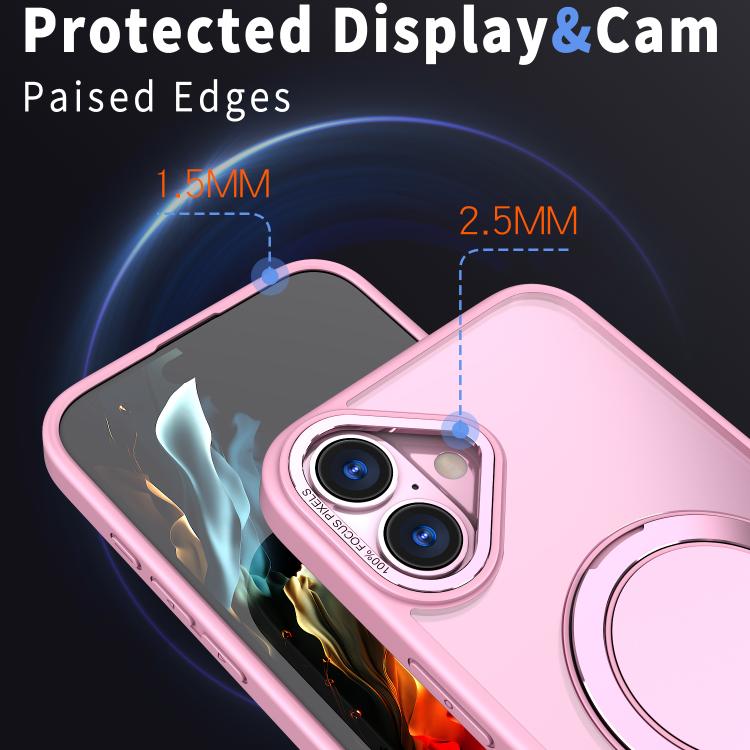 For iPhone 16 Plus Kalebol 360-degree Rotating MagSafe Magnetic Holder Phone Case(Pink) - iPhone 16 Plus Cases by Kalebol | Online Shopping UK | buy2fix