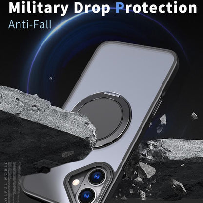 For iPhone 16 Kalebol 360-degree Rotating MagSafe Magnetic Holder Phone Case(Black) - iPhone 16 Cases by Kalebol | Online Shopping UK | buy2fix