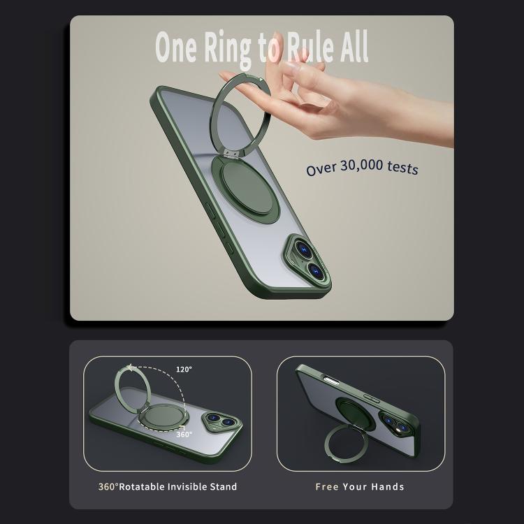 For iPhone 16 Kalebol 360-degree Rotating MagSafe Magnetic Holder Phone Case(Green) - iPhone 16 Cases by Kalebol | Online Shopping UK | buy2fix
