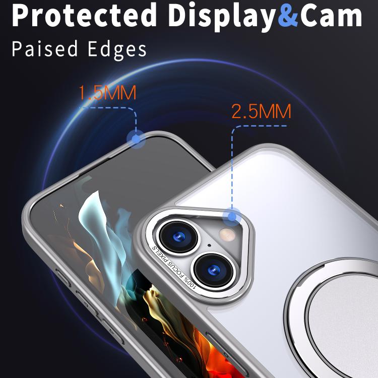 For iPhone 16 Kalebol 360-degree Rotating MagSafe Magnetic Holder Phone Case(Titanium Grey) - iPhone 16 Cases by Kalebol | Online Shopping UK | buy2fix