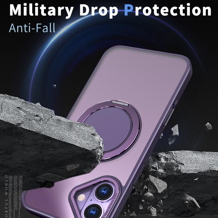 For iPhone 16 Kalebol 360-degree Rotating MagSafe Magnetic Holder Phone Case(Purple) - iPhone 16 Cases by Kalebol | Online Shopping UK | buy2fix