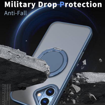 For iPhone 16 Kalebol 360-degree Rotating MagSafe Magnetic Holder Phone Case(Blue) - iPhone 16 Cases by Kalebol | Online Shopping UK | buy2fix