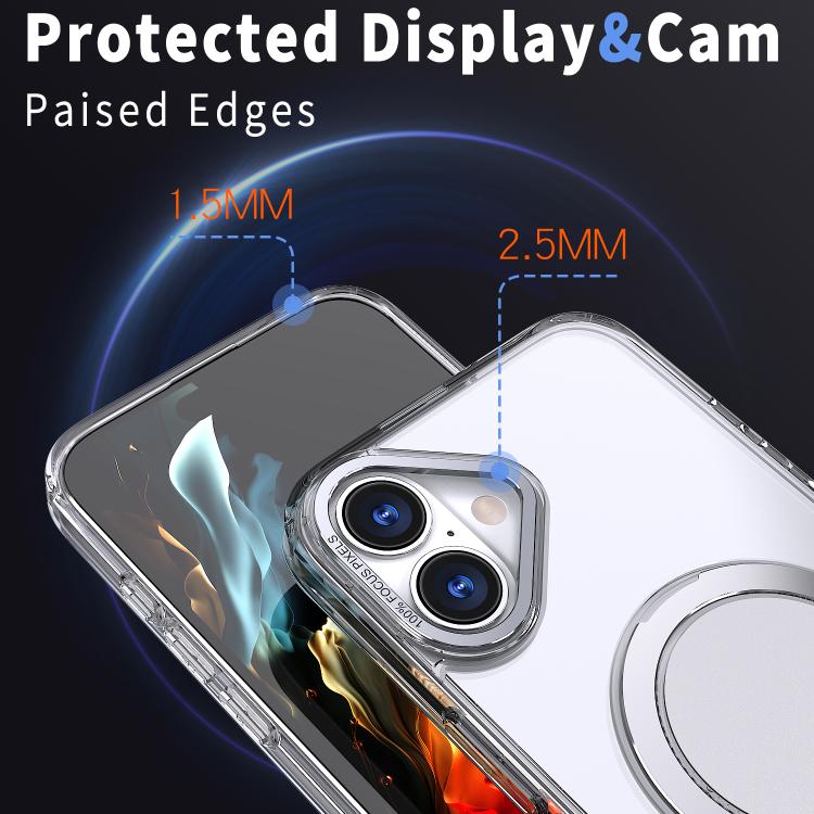 For iPhone 16 Kalebol 360-degree Rotating MagSafe Magnetic Holder Phone Case(Transparent) - iPhone 16 Cases by Kalebol | Online Shopping UK | buy2fix