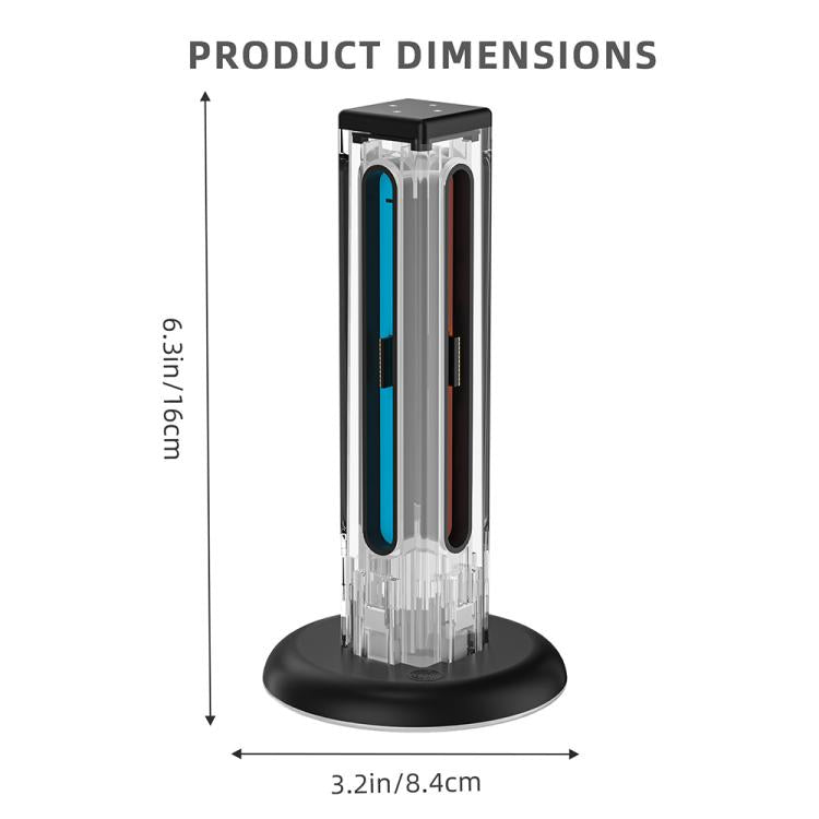 For Nintendo Switch 1 / 2 JYS NS2318 4 in 1 Game Controller Charging Dock with RGB Light(Transparent) - Charger & Power by JYS | Online Shopping UK | buy2fix