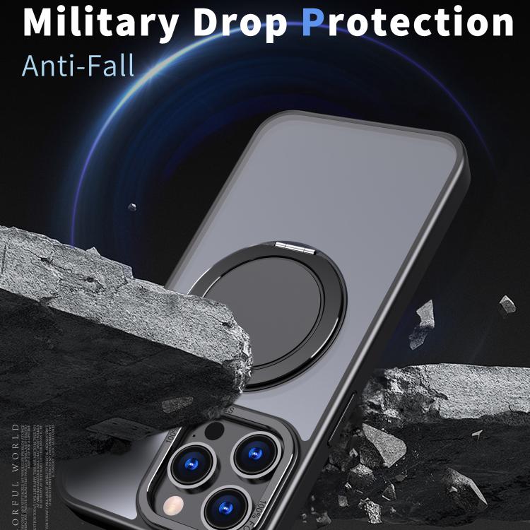 For iPhone 16 Pro Max Kalebol 360-degree Rotating MagSafe Magnetic Holder Phone Case(Black) - iPhone 16 Pro Max Cases by Kalebol | Online Shopping UK | buy2fix