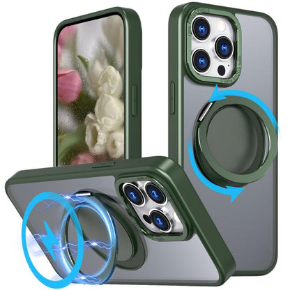 For iPhone 16 Pro Max Kalebol 360-degree Rotating MagSafe Magnetic Holder Phone Case(Green) - iPhone 16 Pro Max Cases by Kalebol | Online Shopping UK | buy2fix