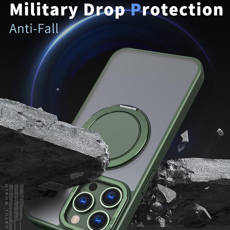 For iPhone 16 Pro Max Kalebol 360-degree Rotating MagSafe Magnetic Holder Phone Case(Green) - iPhone 16 Pro Max Cases by Kalebol | Online Shopping UK | buy2fix