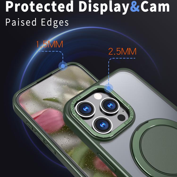 For iPhone 16 Pro Max Kalebol 360-degree Rotating MagSafe Magnetic Holder Phone Case(Green) - iPhone 16 Pro Max Cases by Kalebol | Online Shopping UK | buy2fix