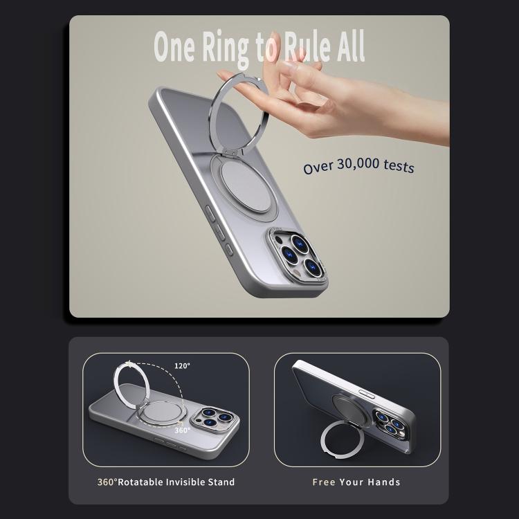 For iPhone 16 Pro Max Kalebol 360-degree Rotating MagSafe Magnetic Holder Phone Case(Titanium Grey) - iPhone 16 Pro Max Cases by Kalebol | Online Shopping UK | buy2fix