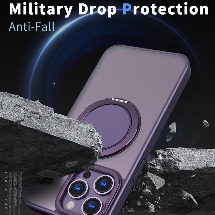 For iPhone 16 Pro Max Kalebol 360-degree Rotating MagSafe Magnetic Holder Phone Case(Purple) - iPhone 16 Pro Max Cases by Kalebol | Online Shopping UK | buy2fix