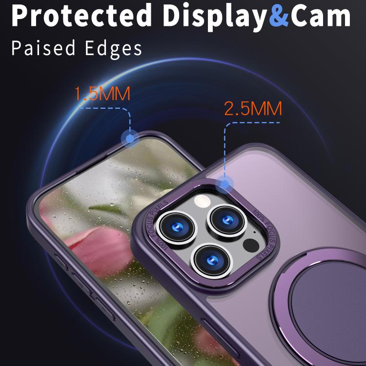 For iPhone 16 Pro Max Kalebol 360-degree Rotating MagSafe Magnetic Holder Phone Case(Purple) - iPhone 16 Pro Max Cases by Kalebol | Online Shopping UK | buy2fix