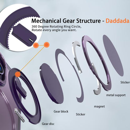 For iPhone 16 Pro Max Kalebol 360-degree Rotating MagSafe Magnetic Holder Phone Case(Purple) - iPhone 16 Pro Max Cases by Kalebol | Online Shopping UK | buy2fix