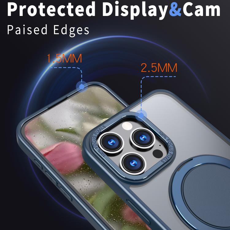 For iPhone 16 Pro Max Kalebol 360-degree Rotating MagSafe Magnetic Holder Phone Case(Blue) - iPhone 16 Pro Max Cases by Kalebol | Online Shopping UK | buy2fix