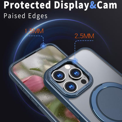 For iPhone 16 Pro Max Kalebol 360-degree Rotating MagSafe Magnetic Holder Phone Case(Blue) - iPhone 16 Pro Max Cases by Kalebol | Online Shopping UK | buy2fix