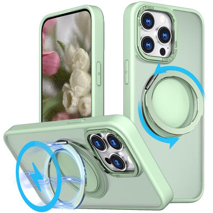 For iPhone 16 Pro Max Kalebol 360-degree Rotating MagSafe Magnetic Holder Phone Case(Avocado Green) - iPhone 16 Pro Max Cases by Kalebol | Online Shopping UK | buy2fix