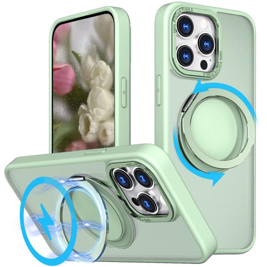 For iPhone 16 Pro Max Kalebol 360-degree Rotating MagSafe Magnetic Holder Phone Case(Avocado Green) - iPhone 16 Pro Max Cases by Kalebol | Online Shopping UK | buy2fix