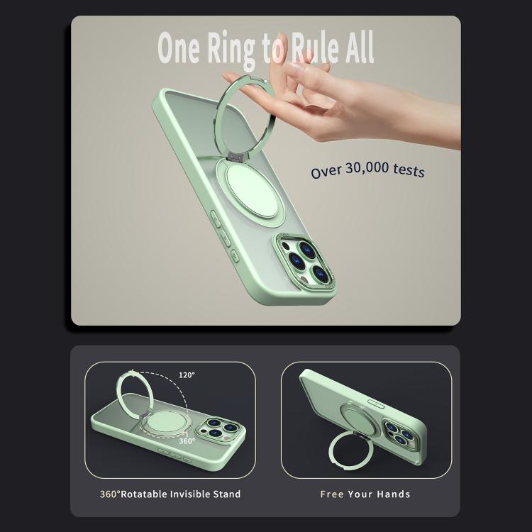 For iPhone 16 Pro Max Kalebol 360-degree Rotating MagSafe Magnetic Holder Phone Case(Avocado Green) - iPhone 16 Pro Max Cases by Kalebol | Online Shopping UK | buy2fix