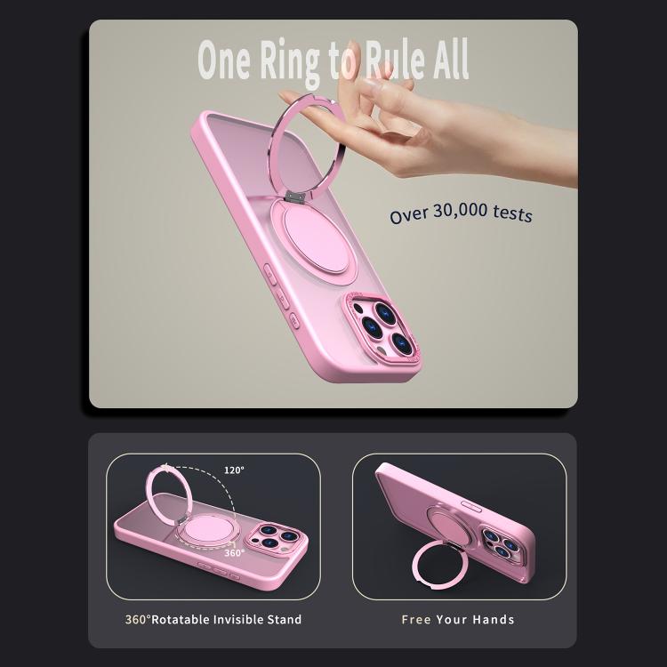 For iPhone 16 Pro Max Kalebol 360-degree Rotating MagSafe Magnetic Holder Phone Case(Pink) - iPhone 16 Pro Max Cases by Kalebol | Online Shopping UK | buy2fix