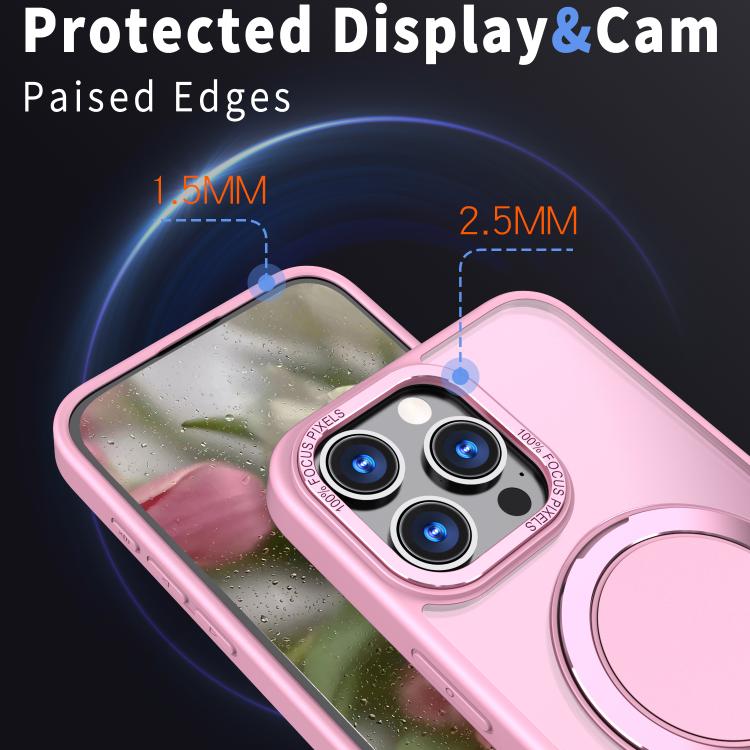 For iPhone 16 Pro Max Kalebol 360-degree Rotating MagSafe Magnetic Holder Phone Case(Pink) - iPhone 16 Pro Max Cases by Kalebol | Online Shopping UK | buy2fix