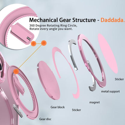 For iPhone 16 Pro Max Kalebol 360-degree Rotating MagSafe Magnetic Holder Phone Case(Pink) - iPhone 16 Pro Max Cases by Kalebol | Online Shopping UK | buy2fix