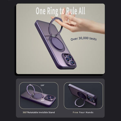 For iPhone 16 Pro Kalebol 360-degree Rotating MagSafe Magnetic Holder Phone Case(Purple) - iPhone 16 Pro Cases by Kalebol | Online Shopping UK | buy2fix