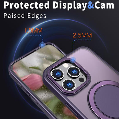 For iPhone 16 Pro Kalebol 360-degree Rotating MagSafe Magnetic Holder Phone Case(Purple) - iPhone 16 Pro Cases by Kalebol | Online Shopping UK | buy2fix