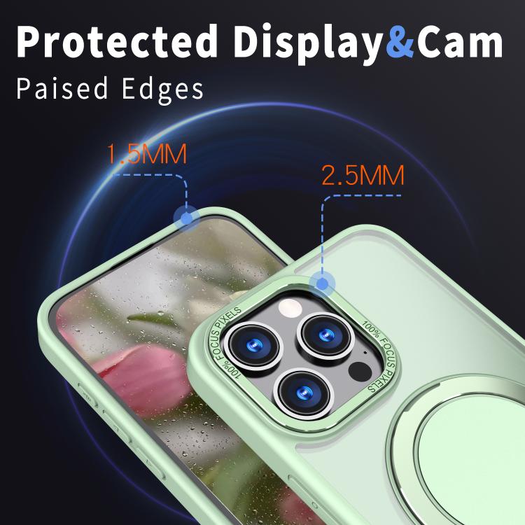 For iPhone 16 Pro Kalebol 360-degree Rotating MagSafe Magnetic Holder Phone Case(Avocado Green) - iPhone 16 Pro Cases by Kalebol | Online Shopping UK | buy2fix