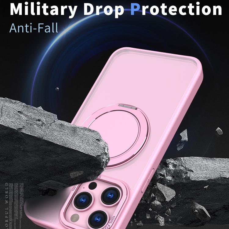 For iPhone 16 Pro Kalebol 360-degree Rotating MagSafe Magnetic Holder Phone Case(Pink) - iPhone 16 Pro Cases by Kalebol | Online Shopping UK | buy2fix