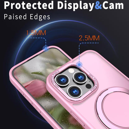 For iPhone 16 Pro Kalebol 360-degree Rotating MagSafe Magnetic Holder Phone Case(Pink) - iPhone 16 Pro Cases by Kalebol | Online Shopping UK | buy2fix