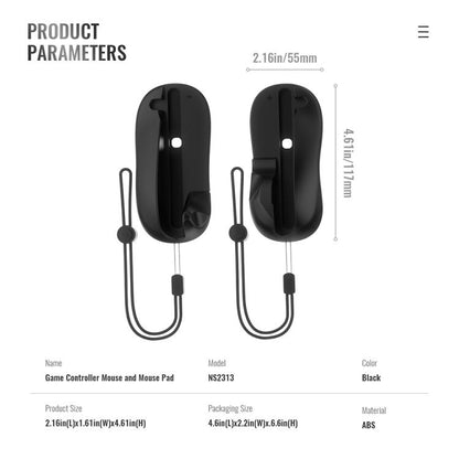 JYS NS2313 For Nintendo Switch 2 Left & Right Controller Mouse + Pad Joy-Con Adapter Stand(Black) - Gamepads by JYS | Online Shopping UK | buy2fix