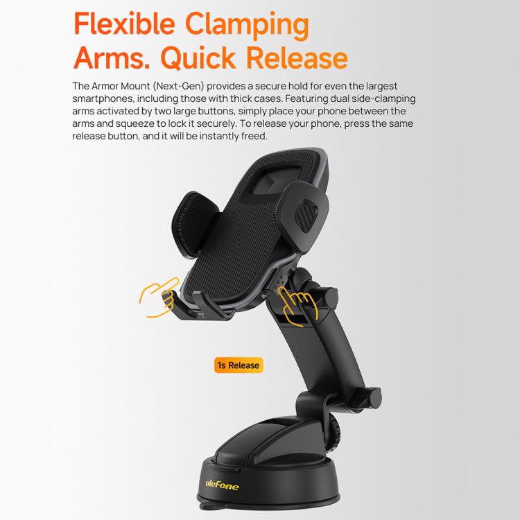 Ulefone UAN15 Armor Mount Car Phone Holder, Standard Model(Black) - Universal Car Holders by Ulefone | Online Shopping UK | buy2fix