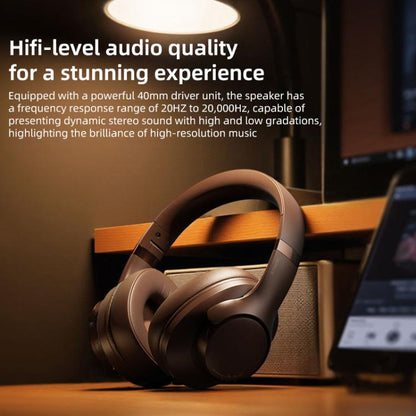BT048NC Over-ear ANC and ENC Noise Reduction Wireless Headphones(Light Brown) - Headset & Headphone by buy2fix | Online Shopping UK | buy2fix