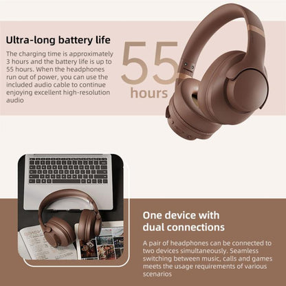 BT048NC Over-ear ANC and ENC Noise Reduction Wireless Headphones(Pink) - Headset & Headphone by buy2fix | Online Shopping UK | buy2fix