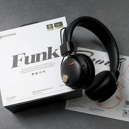 FUNK Over-ear HiFi ANC Noise Reduction Wireless Headphones, with Microphone(White) - Headset & Headphone by buy2fix | Online Shopping UK | buy2fix