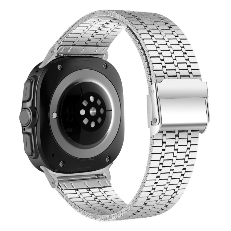For Samsung Galaxy Watch Ultra / Ultra 2025 xDfind Seven Beads Buckle Stainless Steel Watch Band(Silver) - Watch Bands by xDfind | Online Shopping UK | buy2fix