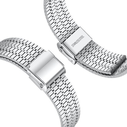 For Samsung Galaxy Watch 7 / 6 / 5 / FE xDfind Seven Beads Buckle Stainless Steel Watch Band(Silver) - Watch Bands by xDfind | Online Shopping UK | buy2fix